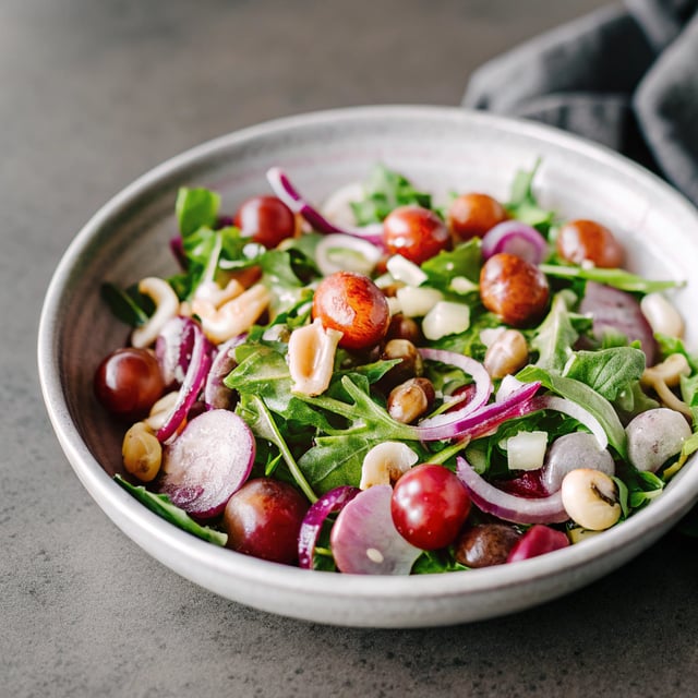 Arugula Salad with Grapes and Black Pepper Vinaigrette