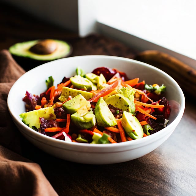 Avocado Salad with Carrot-Ginger Dressing