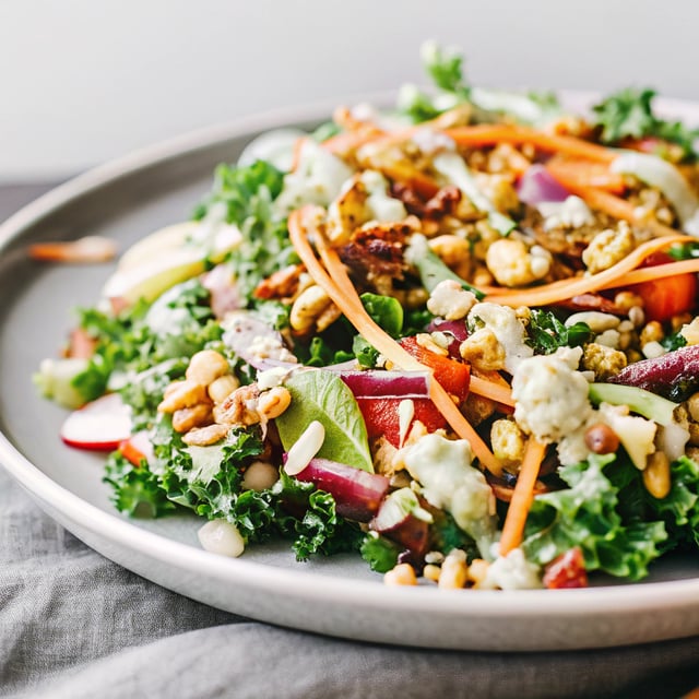 Anything-Goes Kale Salad with Green Tahini Dressing