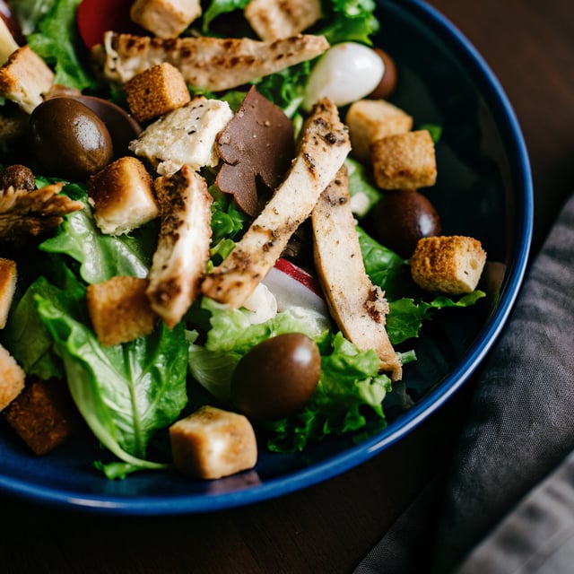 Chicken and Escarole Salad With Anchovy Croutons