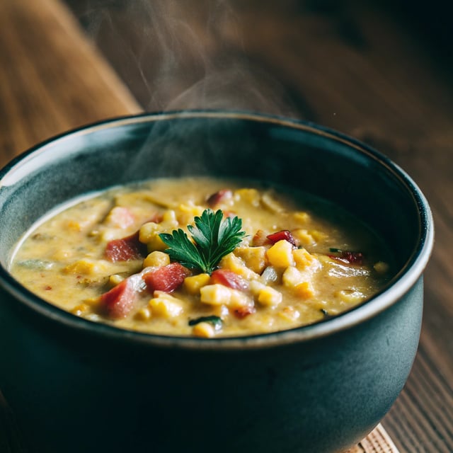 Clam Chowder with Corn and Bacon