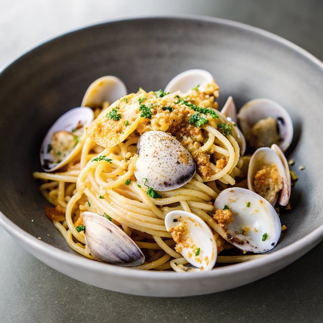 Clam Pasta with Spicy, Toasted Breadcrumbs