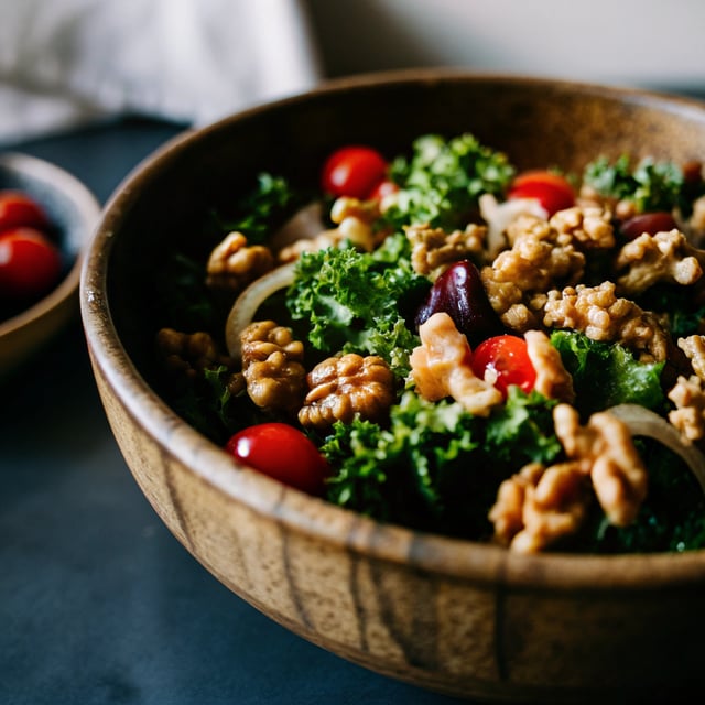 Kale Salad with Honey’d Walnuts