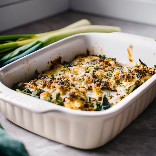 Leek and Greens Gratin