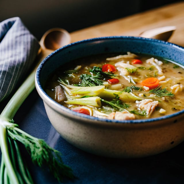Lemony Chicken Soup With Fennel and Dill