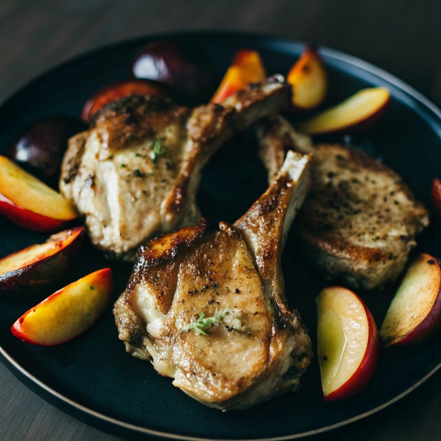 Pork Chops With Salted Plums