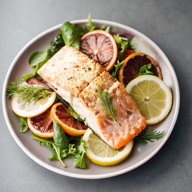 Slow Salmon with Citrus and Herb Salad