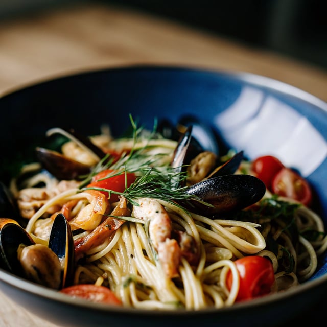 Spicy Seafood Pasta with Fennel