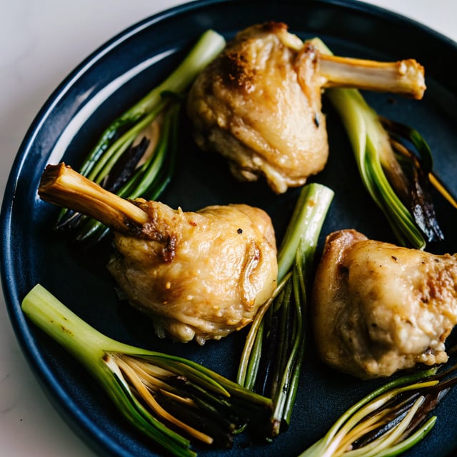Spring Chicken with Crispy Leeks