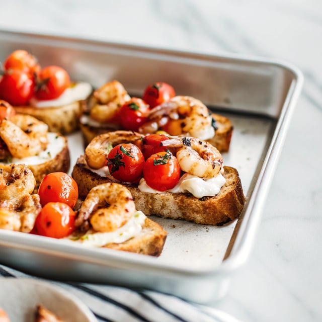 Tomato Toast With Buttered Shrimp