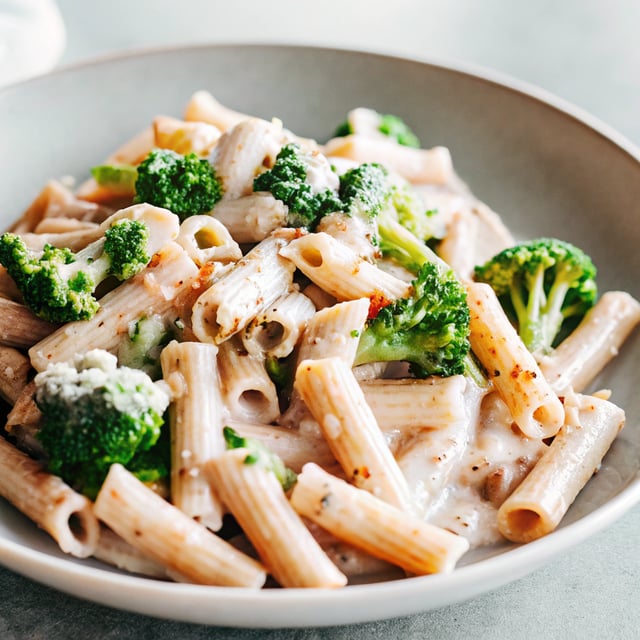 30 Minute Skinny Alfredo Ziti with Broccoli