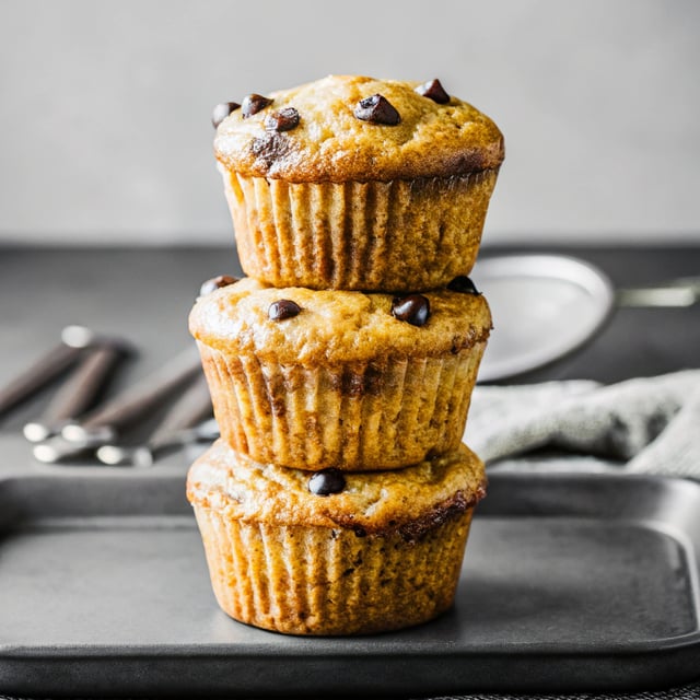 30 Minute Skinny Banana Chocolate Chip Muffins