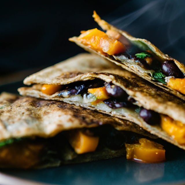Acorn Squash & Black Bean Quesadillas