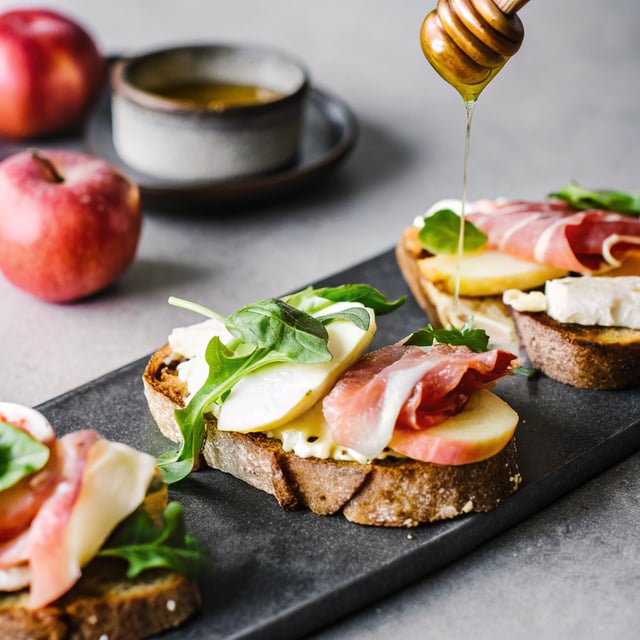 Apple & Brie Crostini with Hot Honey