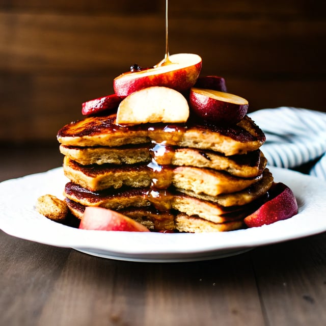Apple Cider Maple Sausage Cornmeal Pancakes