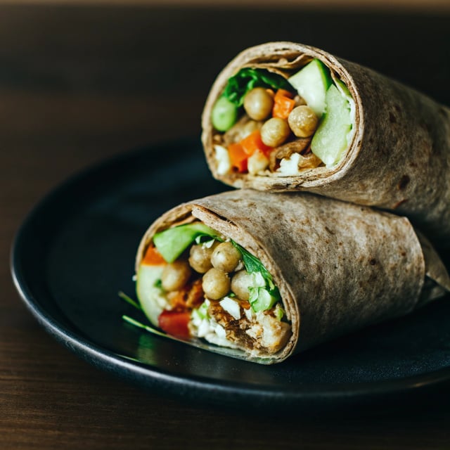 Avocado Buffalo Chickpea Salad Wraps