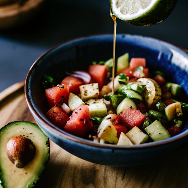 Avocado, Watermelon, & Cucumber Salad