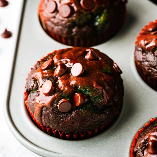 Blender Double Chocolate Spinach Muffins