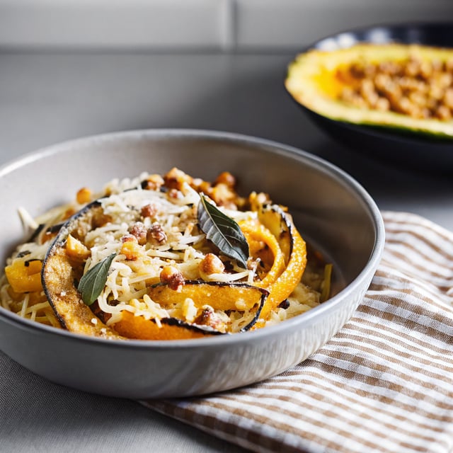 Brown Butter Acorn Squash Pasta with Toasted Hazelnuts + Sage
