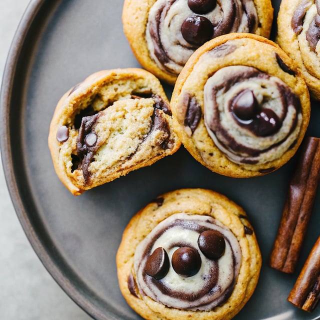 Brown Butter Nutella-Stuffed Pumpkin Chocolate Chip Cookies