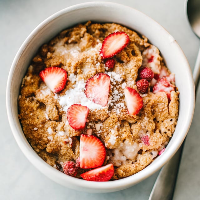 Brown Butter Strawberry Baked Oatmeal