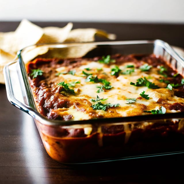 Bubbly Hot Chicken Enchilada Bean Dip