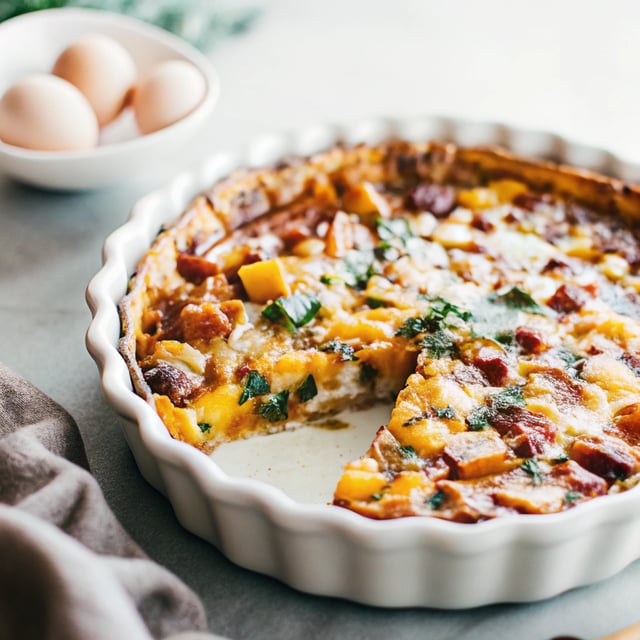 Butternut Squash Bacon Spinach Quiche