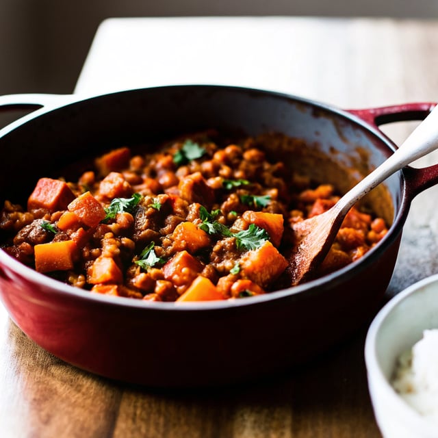 Butternut Squash, Chickpea & Lentil Moroccan-Spiced Stew