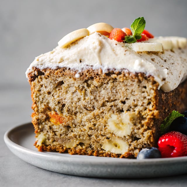 Carrot Cake Banana Bread with Thick Cinnamon Cream Cheese Frosting