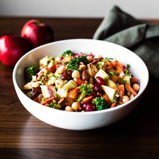 Chickpea Apple Broccoli Salad with Honey Dijon Dressing