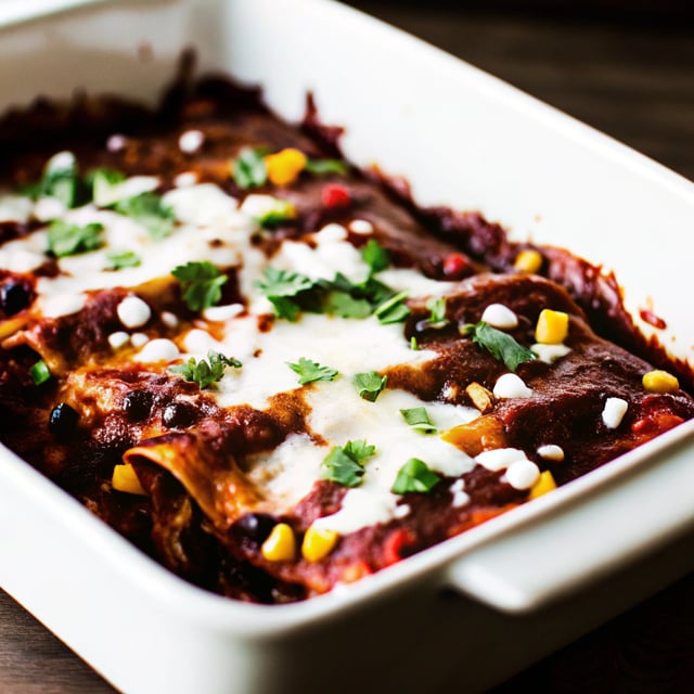 Chipotle Black Bean Roasted Veggie Enchilada Casserole