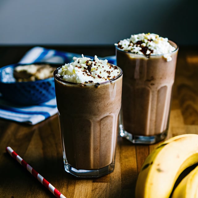 Chocolate-Banana Coconut Milkshakes