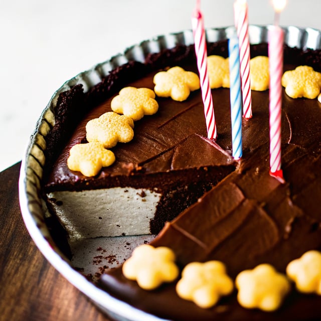 Chocolate Mousse & Teddy Graham Birthday Pie