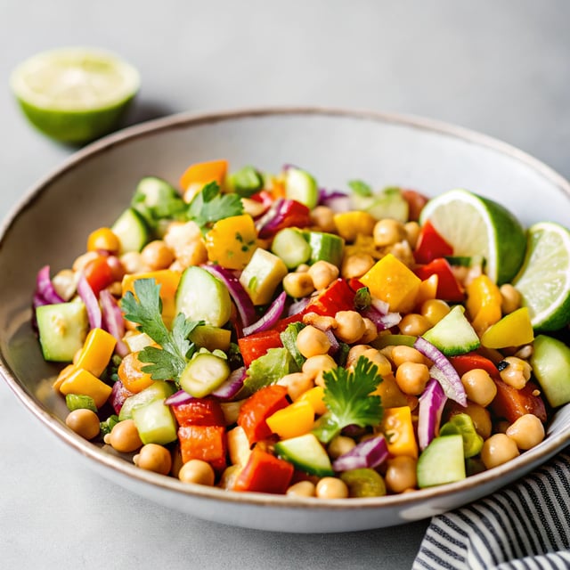 Chopped Thai-Inspired Chickpea Salad with Curry Peanut Dressing