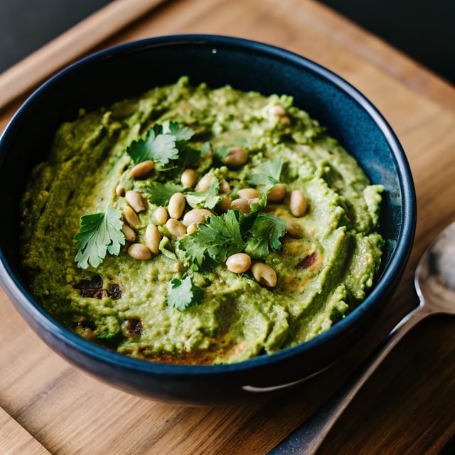 Cilantro Pistachio Pesto Hummus