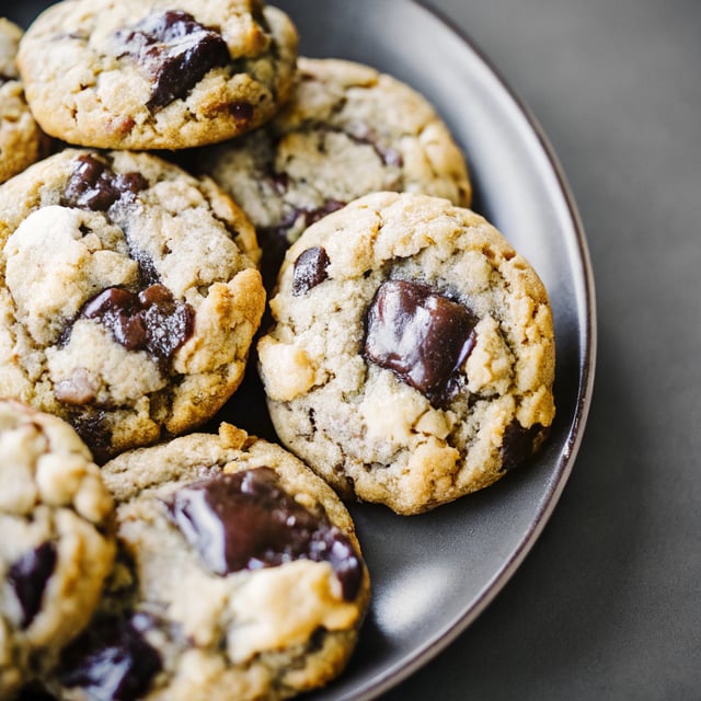 Coffee Tahini Date Chocolate Chunk Oatmeal Cookies