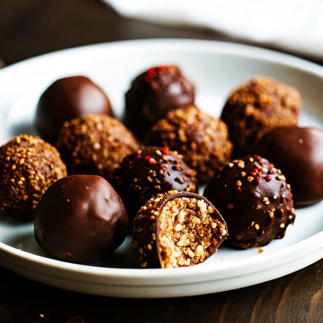 Crispy Toasted Quinoa Chocolate Peanut Butter Truffles