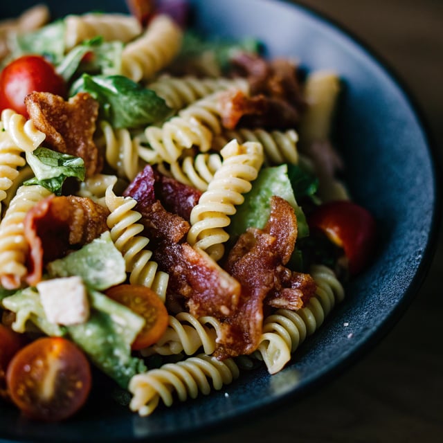 Damn Good BLT Pasta Salad with Creamy Jalapeño Cashew Dressing
