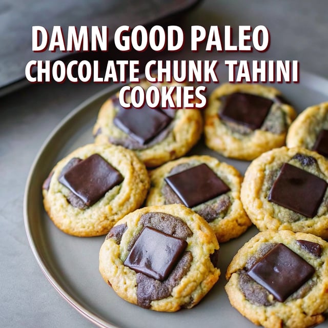 Damn Good Paleo Chocolate Chunk Tahini Cookies