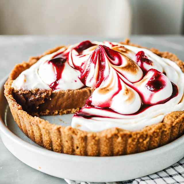 Dark Chocolate Peanut Butter Pie with Biscoff Cookie Crust
