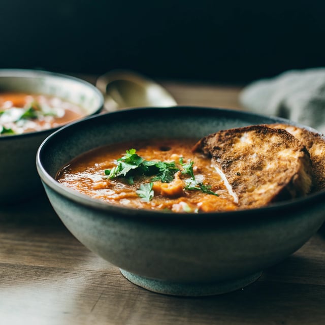 Easy Creamy Vegan Tomato Soup (using canned tomatoes)