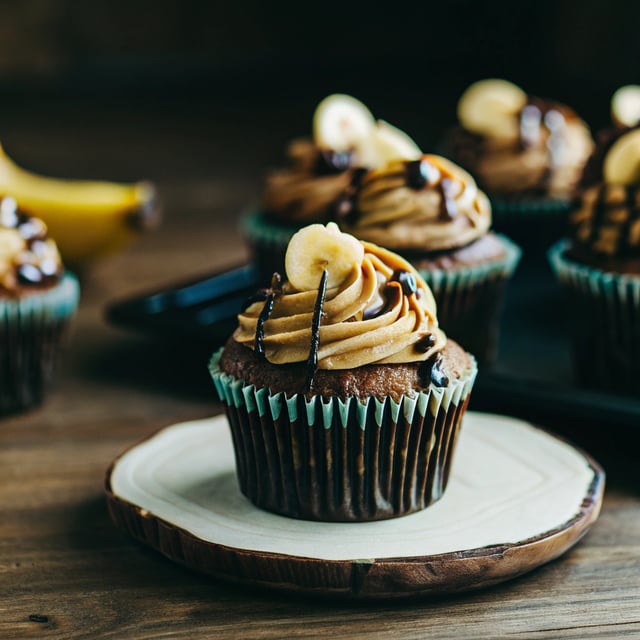 Elvis Chocolate Peanut Butter Banana Cupcakes