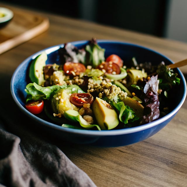 Everything Spring Green Salad with Lemon Basil Vinaigrette