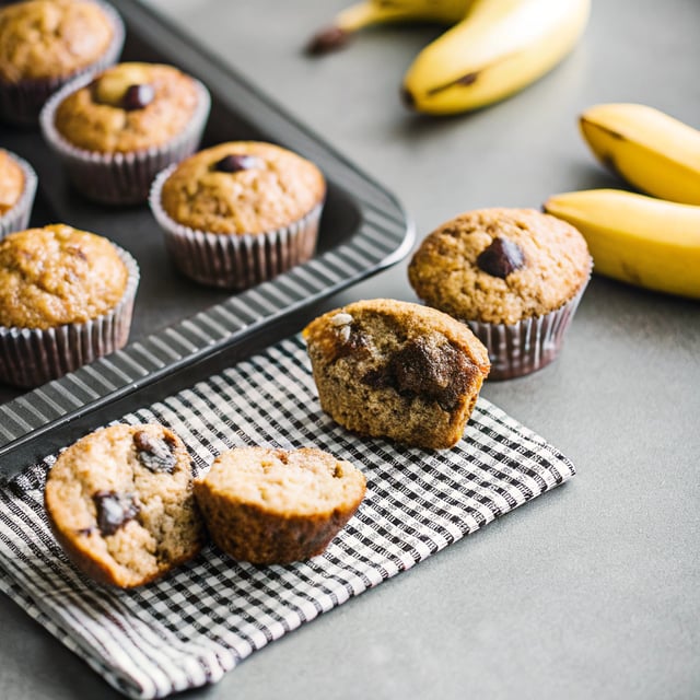 Flax Almond Meal Banana Muffins with Dark Chocolate (paleo!)