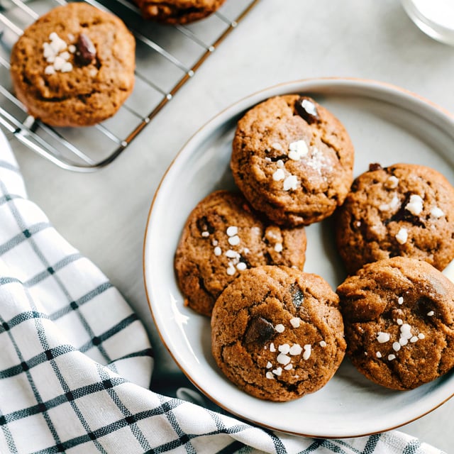 Flourless Almond Butter Dark Chocolate Chunk Cookies with sea salt {paleo, gluten free, amazingly good}