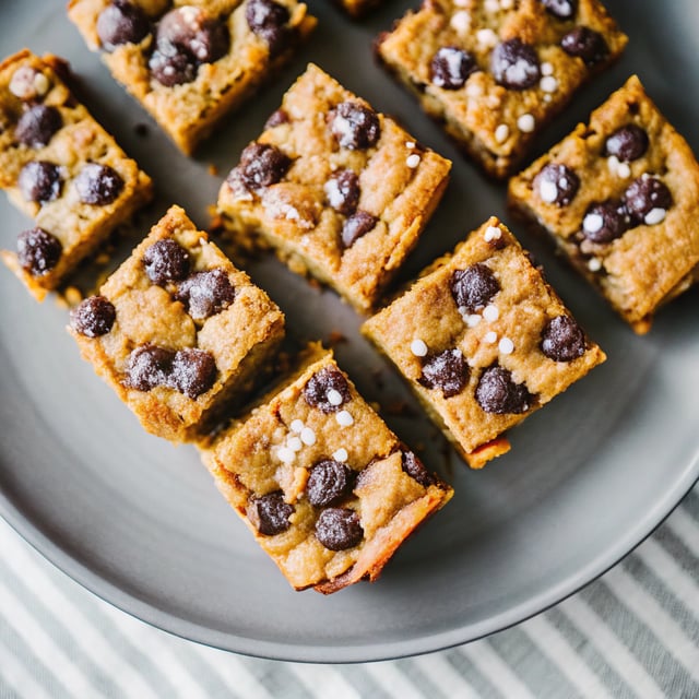 Flourless Chocolate Chip Chickpea Blondies with Sea Salt {vegan, gluten-free & healthy}