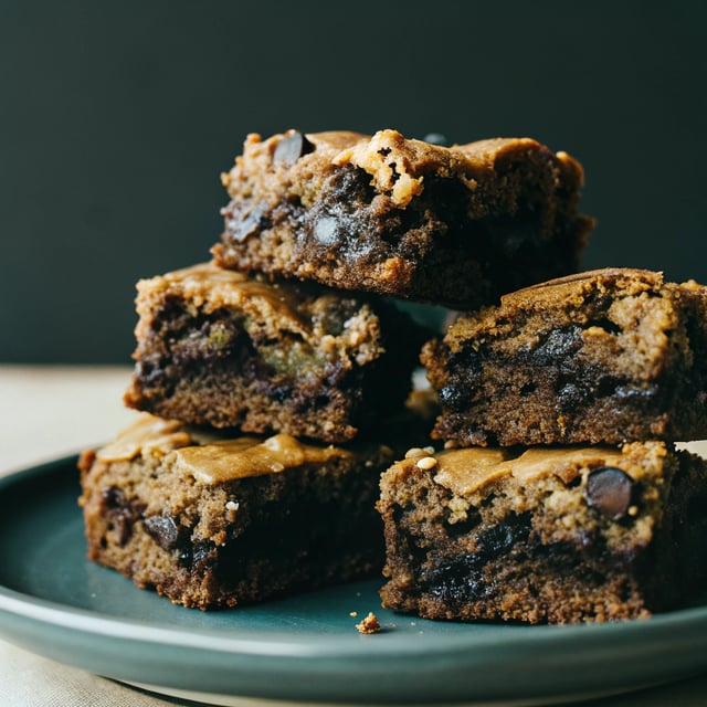 Fudgy Peanut Butter Chocolate Chip Brownies {flourless, gluten free, vegan}