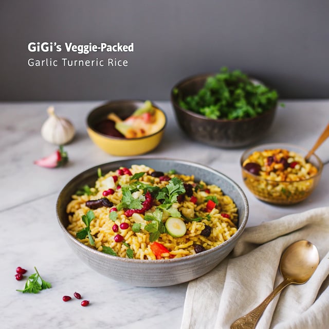 Gigi’s Veggie-Packed Garlic Turmeric Rice