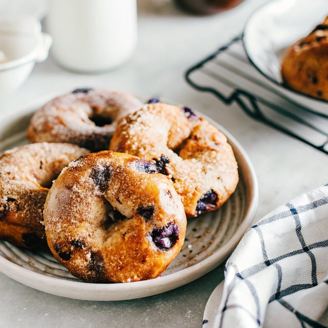 Gluten Free Cinnamon Blueberry Bagels