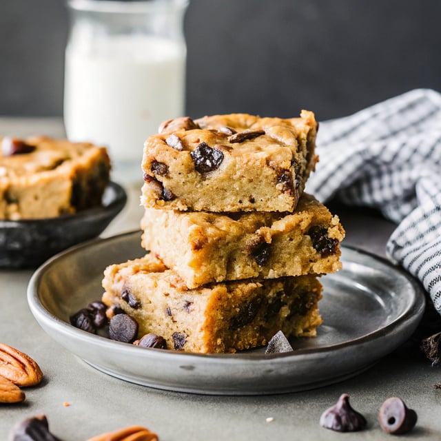 Grain Free Salted Chocolate Chip Pecan Blondies